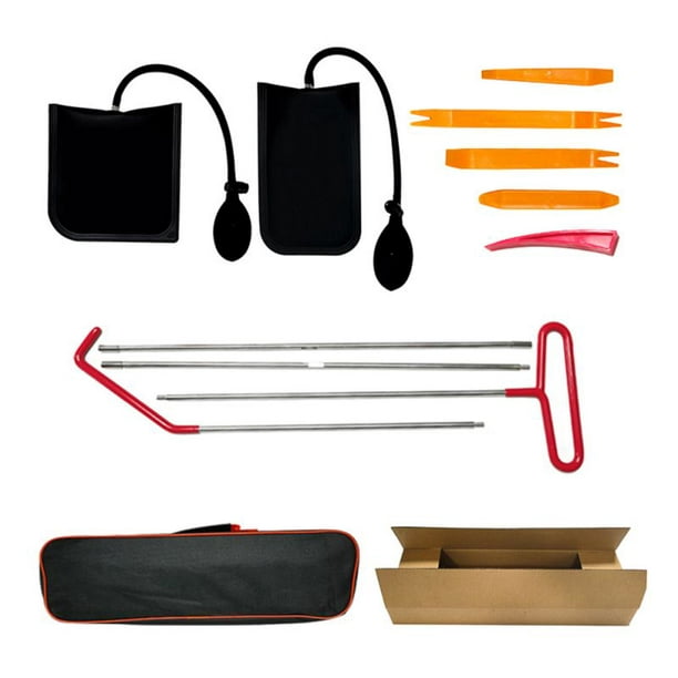 Emergency Vehicle Tools Professional Car Tool Kit Automotive Tool Kit with Air Wedge Bag Pump Long Reach Grabber Non-Damaged Wedge & Waterproof Carrying Case for Cars Truck 